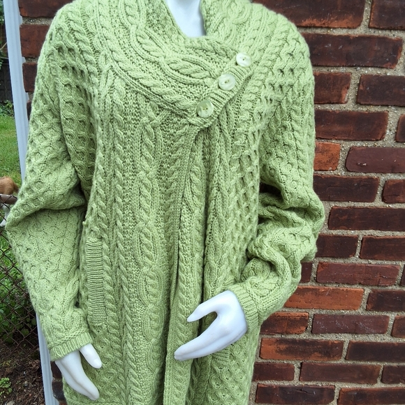 Aran Crafts Hand Knit Irish Cable Wool SweaterL - Picture 5 of 11